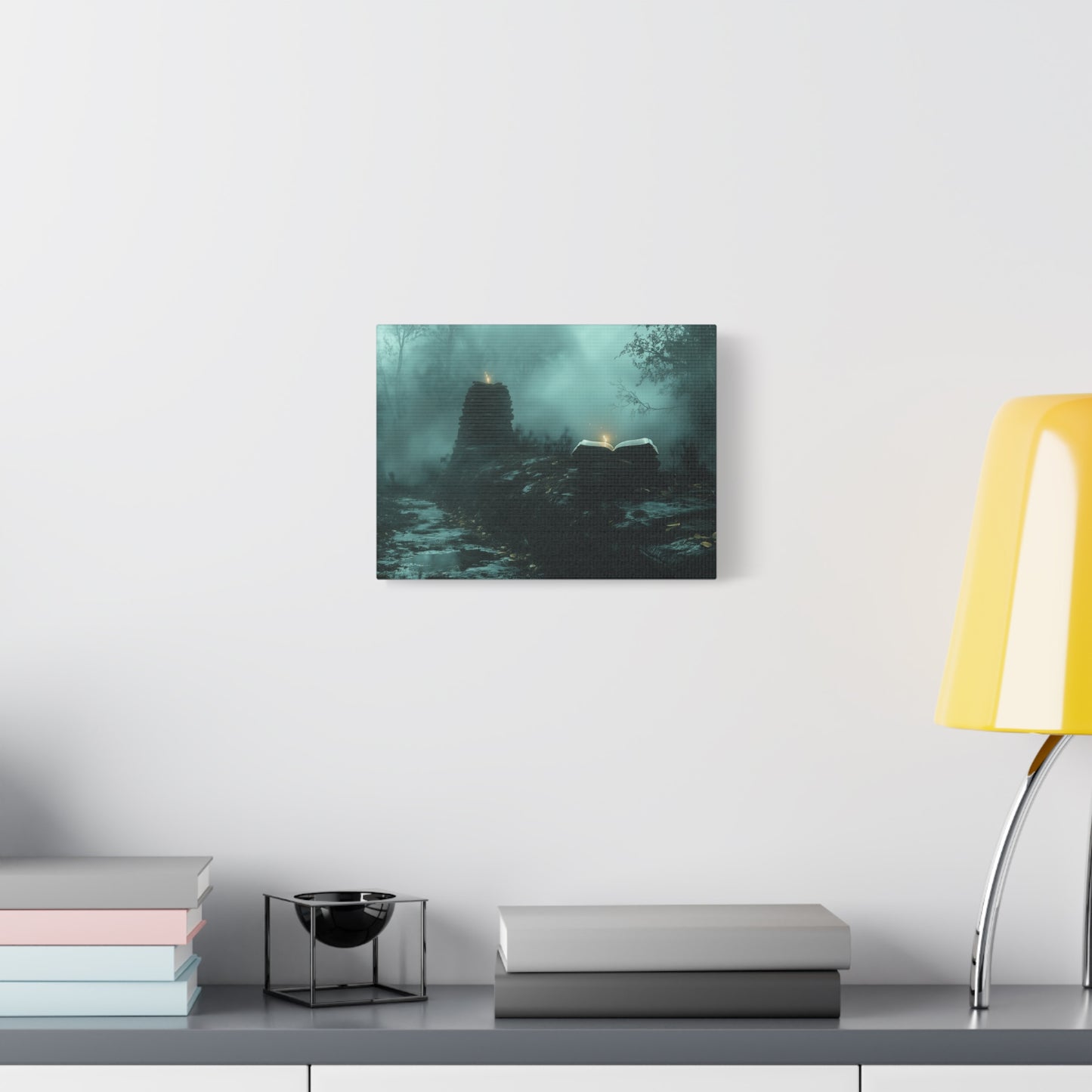 Mystical Book Canvas Art, Enigmatic Wall Decor, Fantasy Themed Home Decor, Gift for Book Lovers, Unique Art Piece, Wall Art for Halloween