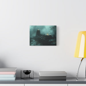 Mystical Book Canvas Art, Enigmatic Wall Decor, Fantasy Themed Home Decor, Gift for Book Lovers, Unique Art Piece, Wall Art for Halloween