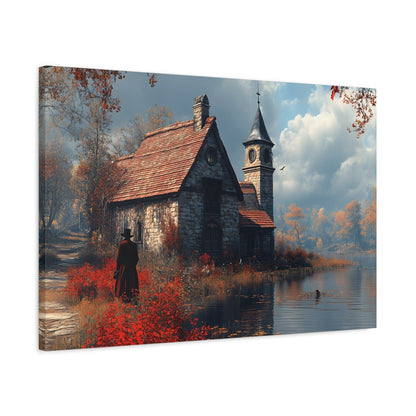 Rustic Art Canvas, Wall Decor, Home Decoration, Cozy Living Room, Nature Scene, Ideal for Holidays