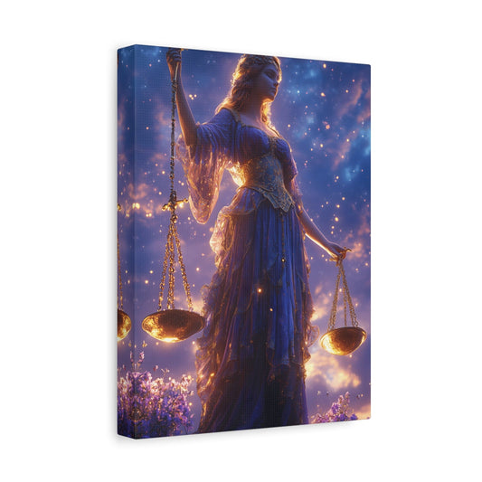Elegant Justice-Themed Canvas Art Print, Inspirational Home Decor, Perfect Gift for Law Students, Libra Decor, Goddess of Justice Wall Art