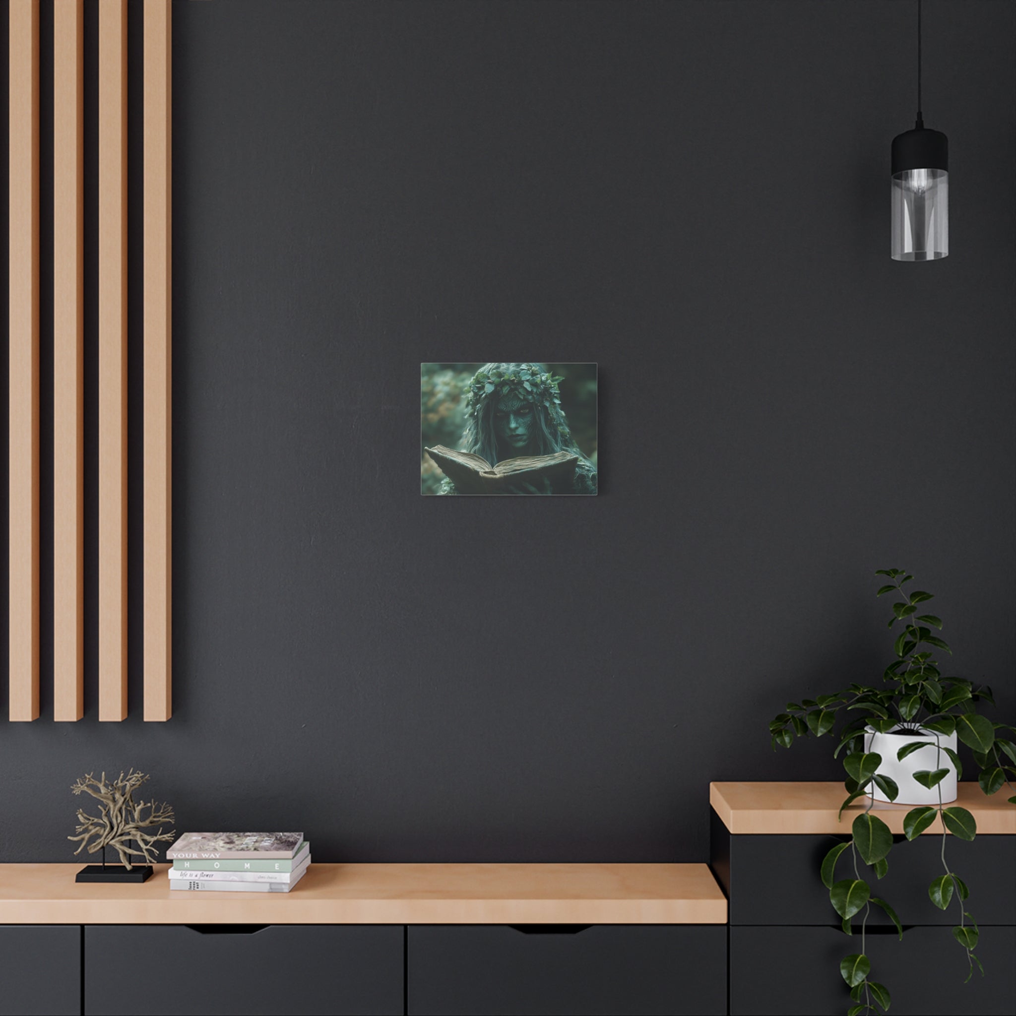 Forest Goddess Art Canvas Wall Décor, Nature Lover Gift, Boho Home Decoration, Fantasy Artwork, Unique Gift Idea