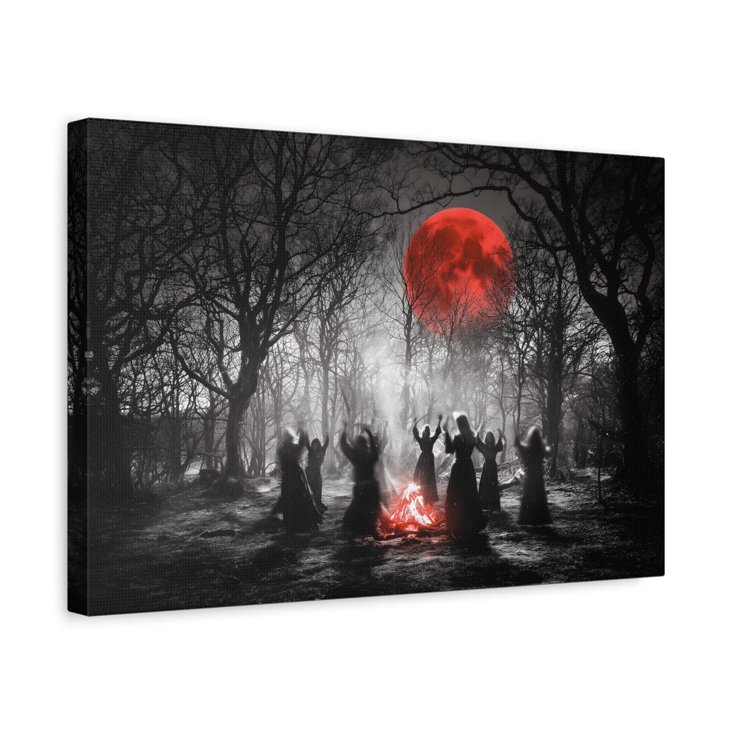 Eerie Witchcraft Wall Art, Dark Aesthetic Poster, Halloween Decor, Gothic Home Design, Spooky Canvas Wall Hanging