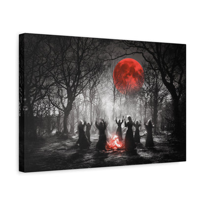 Eerie Witchcraft Wall Art, Dark Aesthetic Poster, Halloween Decor, Gothic Home Design, Spooky Canvas Wall Hanging