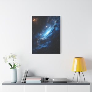 Cosmic Blue Matte Canvas Art Print, Astral Galaxy Wall Decor, Home Office Artwork, Celestial Gift, Space Lover Decor
