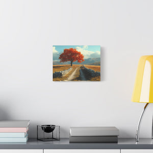 Vibrant Landscape Canvas Art, Nature Wall Decor, Red Tree Print, Home Decor, Gift for Nature Lovers