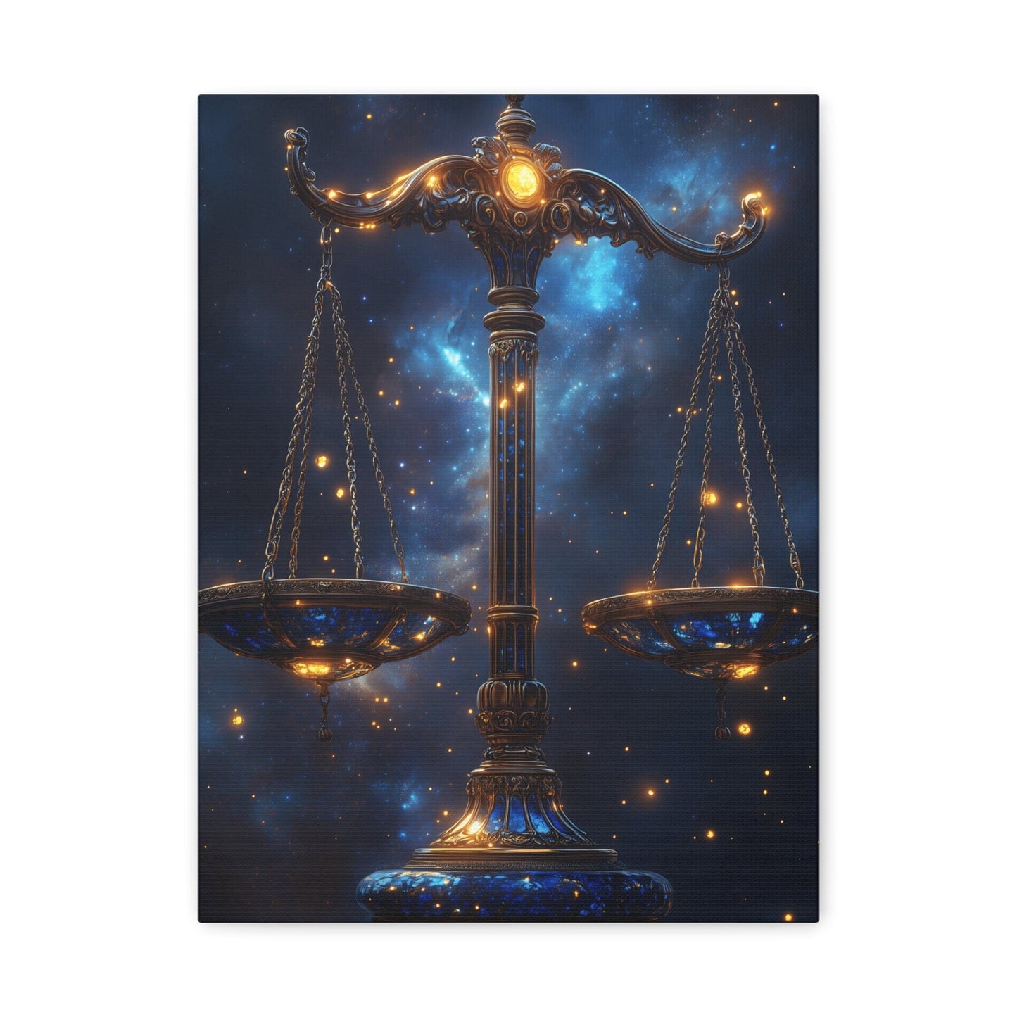 Cosmic Balance Canvas Art Print | Astrology Decor, Starry Wall Art, Home Decoration, Gift for Zodiac Lovers, Scales Artwork