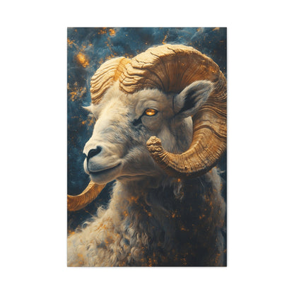 Ram Portrait Matte Canvas Wall Art, Animal Decor for Home, Rustic Wall Decor, Gift for Animal Lovers, Unique Birthday Gift