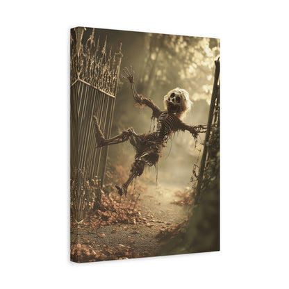 Halloween Skeleton Canvas Wall Art, Spooky Home Decor, Ghoulish Gift, Autumn Decoration, Creepy Wall Hanging