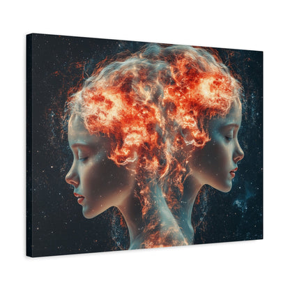 Celestial Portrait Canvas Art, Cosmic Wall Decor, Mystical Home Aesthetic, Gift for Art Lovers, Unique Space-Inspired Artwork
