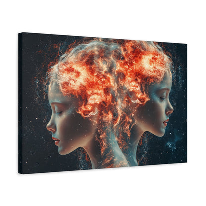 Celestial Portrait Canvas Art, Cosmic Wall Decor, Mystical Home Aesthetic, Gift for Art Lovers, Unique Space-Inspired Artwork