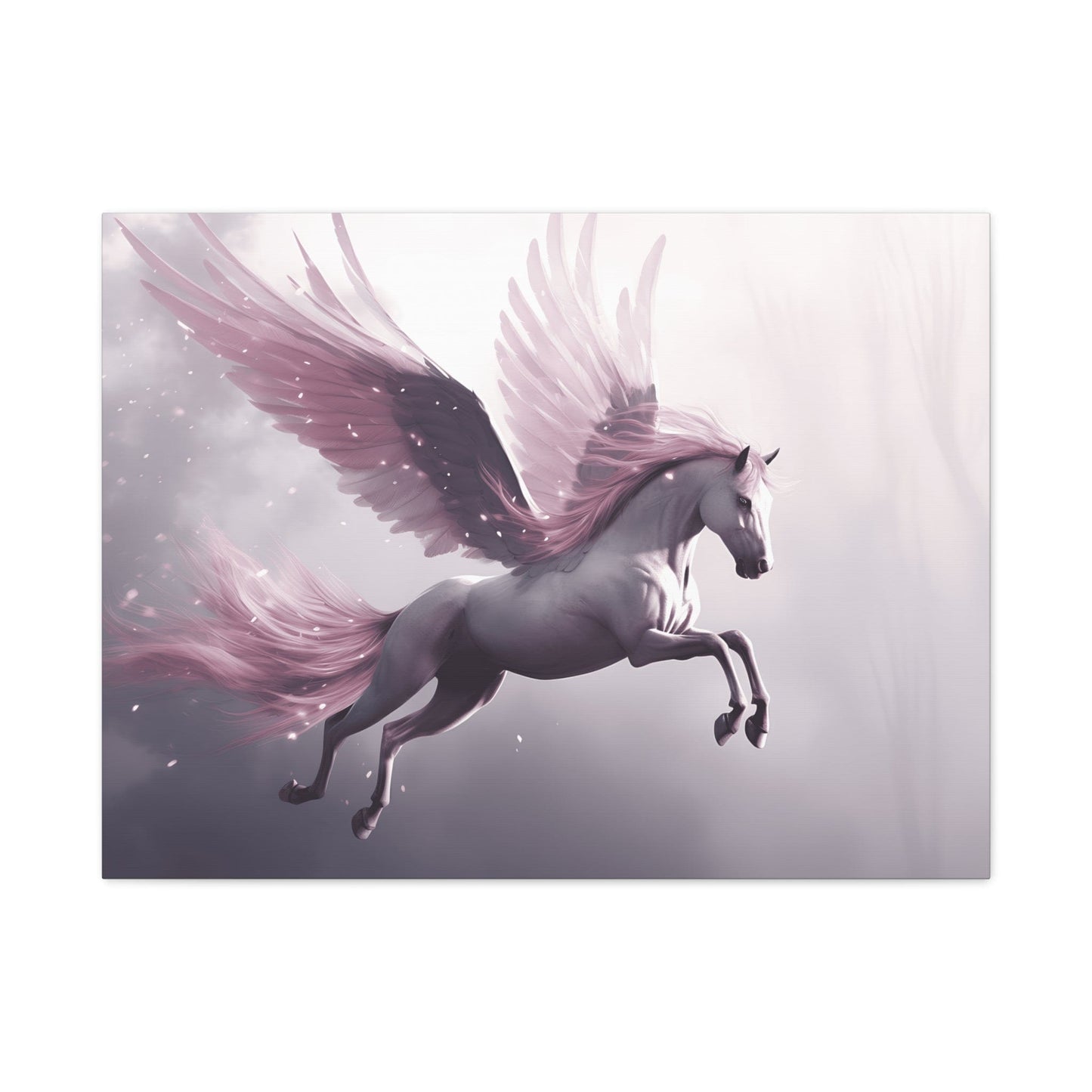 Fantasy Winged Horse Canvas Wall Art, Magical Home Décor, Gift for Horse Lovers, Fairy Tale Art, Dreamy Artwork