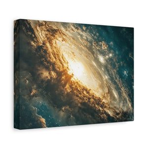Abstract galaxy wall art matte canvas print with celestial cosmic design for home décor and space lovers