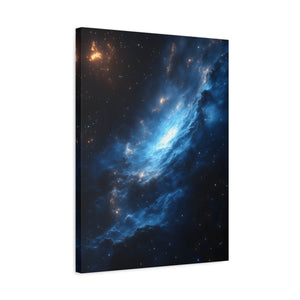 Cosmic Blue Matte Canvas Art Print, Astral Galaxy Wall Decor, Home Office Artwork, Celestial Gift, Space Lover Decor