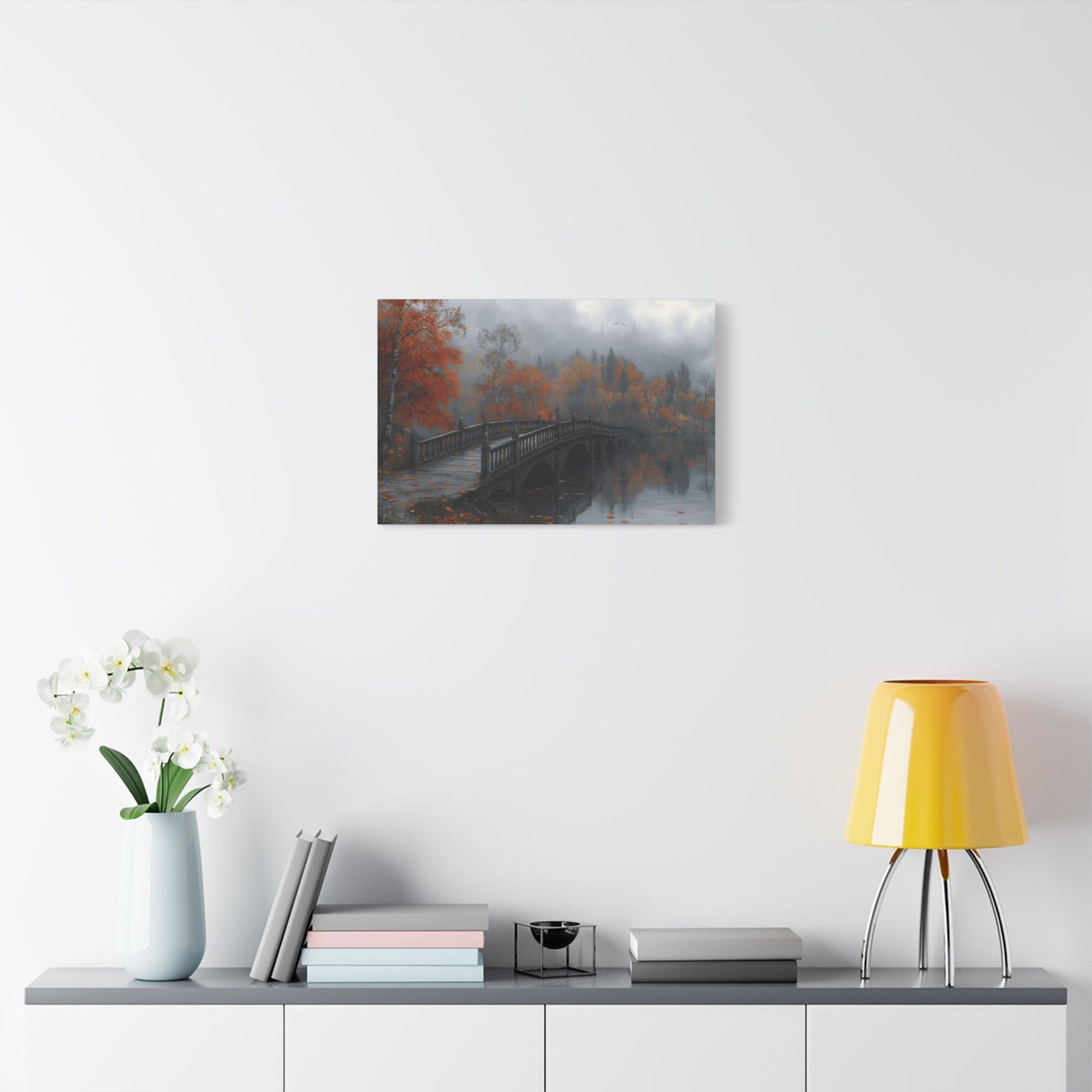 Autumn Landscape Canvas Print, Cozy Home Decor, Fall Artwork for Living Room, Gift for Nature Lovers, Fall Themed Wall Art