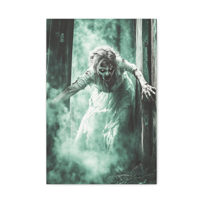 Haunting Matte Canvas Print, Wall Art for Halloween, Scary Decor, Spooky Home Decoration, Horror Lovers Gift, Creepy Artwork