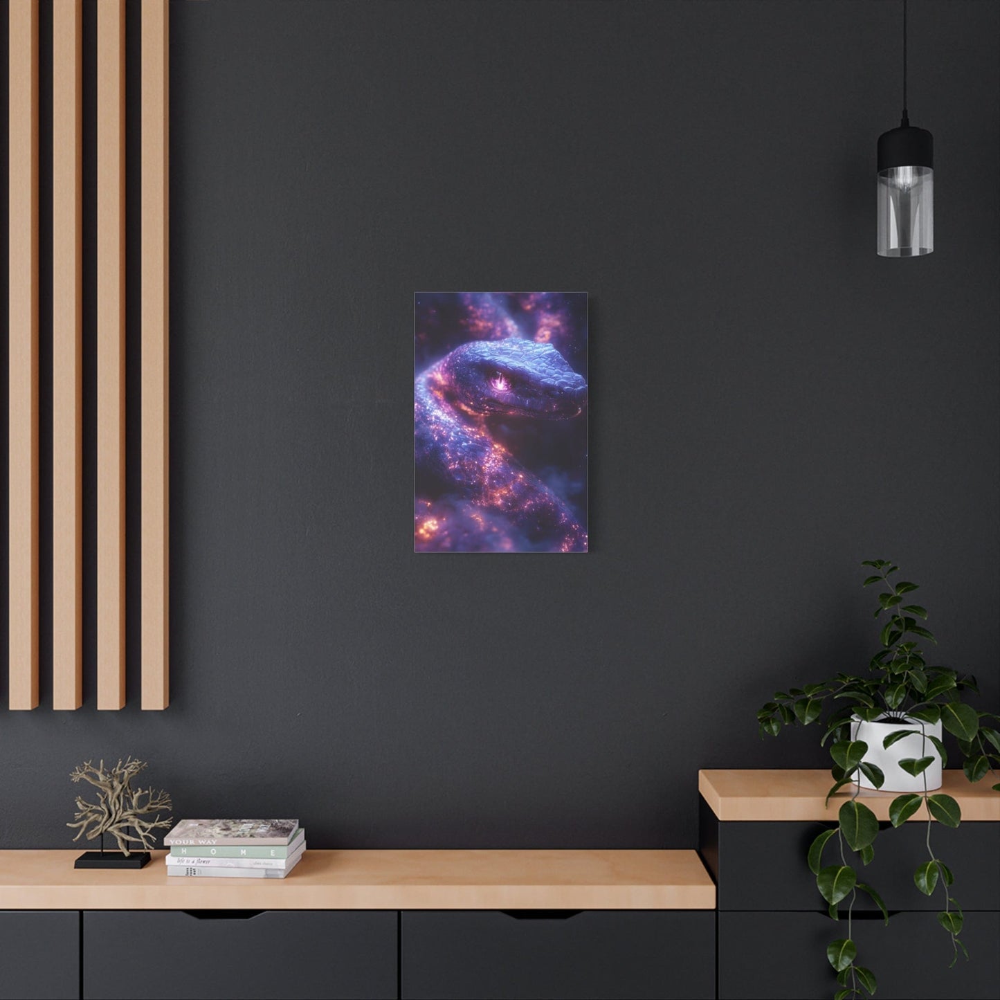 Cosmic Creature Canvas Art, Wall Decor, Home Gallery, Unique Gift, Space-Inspired Art, Mystic Snake Print
