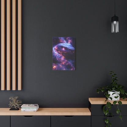 Cosmic Creature Canvas Art, Wall Decor, Home Gallery, Unique Gift, Space-Inspired Art, Mystic Snake Print