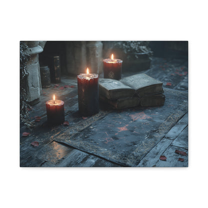 Mystical Candlelit Canvas Art, Gothic Home Decor, Witchy Wall Art, Dark Aesthetic Print, Spiritual Living Room Artwork