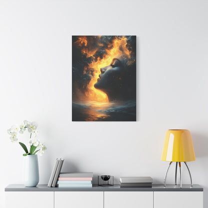 Canvas Wall Art, Modern Portrait, Abstract Design, Home Decor, Unique Gift, Inspirational Art, Boho Decor, Dreamy Atmosphere