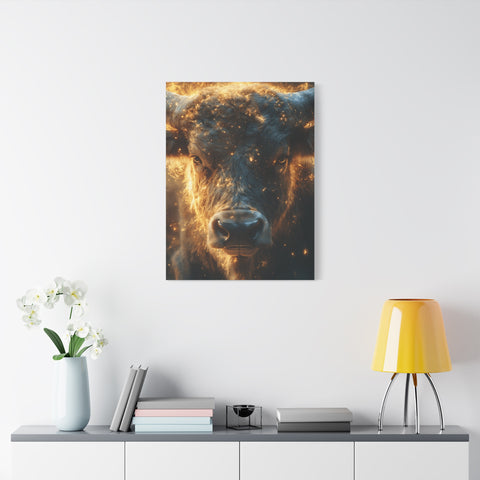Stretched Canvas Wall Art, Bull Artwork for Home Decor, Rustic Farmhouse Style, Perfect Gift for Animal Lovers, Ideal for Living Room [...]