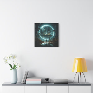 Cosmic Landscape Wall Art, Sci-Fi Home Decor, Canvas Print, Space Inspired Art, Gift for Astronomers, Futuristic Art