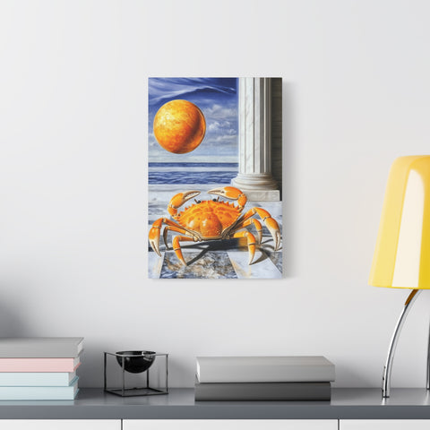 Vibrant Crab Art Canvas Print, Coastal Home Decor, Beach Wall Art, Unique Gift for Ocean Lovers, Nautical Themed Artwork, Summer Decor