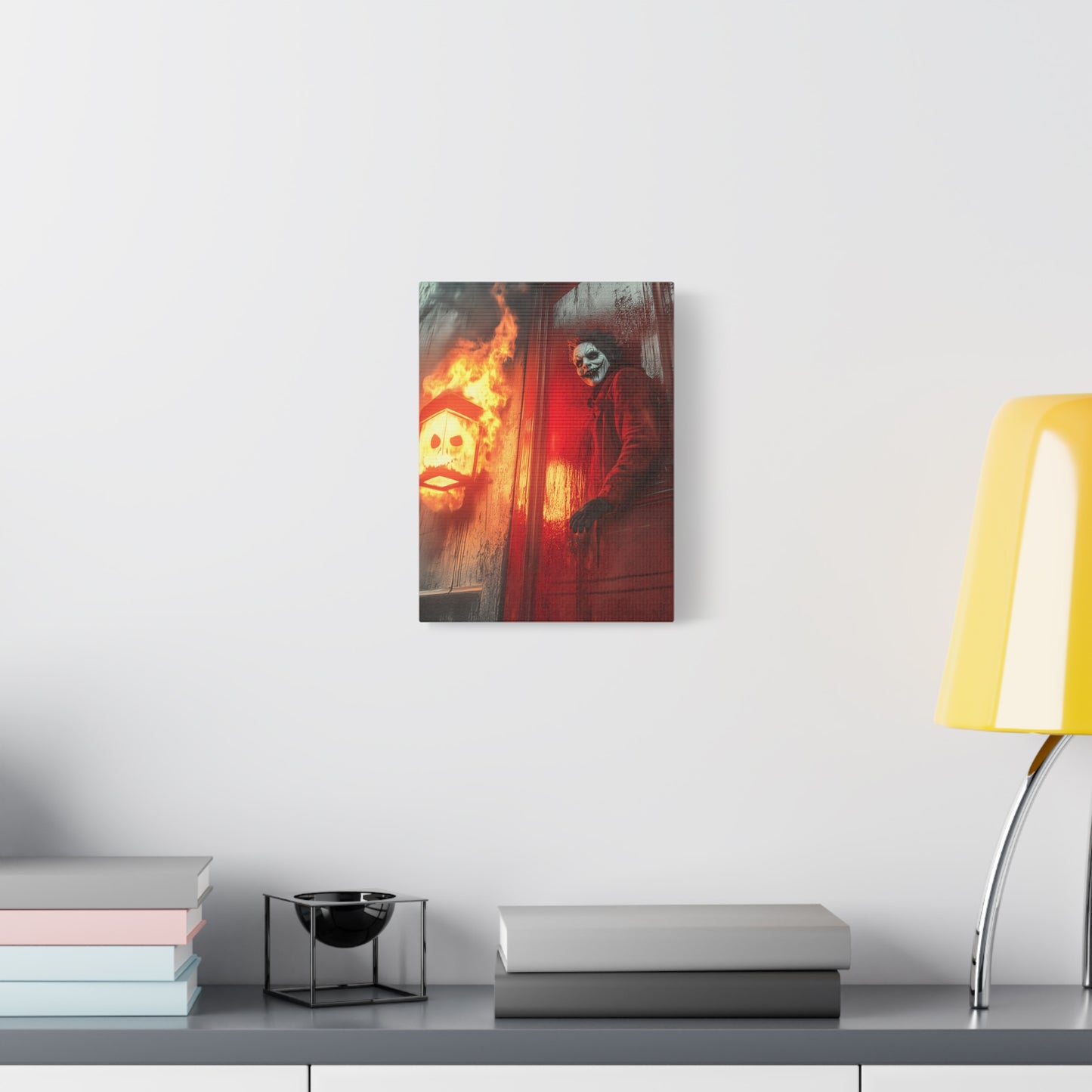 Halloween Horror Art Print, Spooky Home Decor, Creepy Wall Art, Unique Gift for Haunted House Lovers, Matte Canvas Artwork