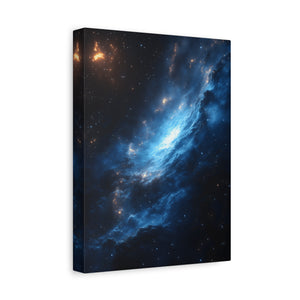 Cosmic Blue Matte Canvas Art Print, Astral Galaxy Wall Decor, Home Office Artwork, Celestial Gift, Space Lover Decor