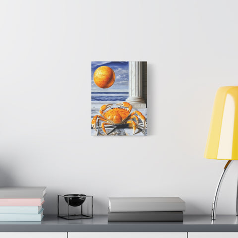 Vibrant Crab Art Canvas Print, Coastal Home Decor, Beach Wall Art, Unique Gift for Ocean Lovers, Nautical Themed Artwork, Summer Decor
