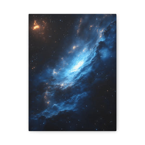 Cosmic Blue Matte Canvas Art Print, Astral Galaxy Wall Decor, Home Office Artwork, Celestial Gift, Space Lover Decor