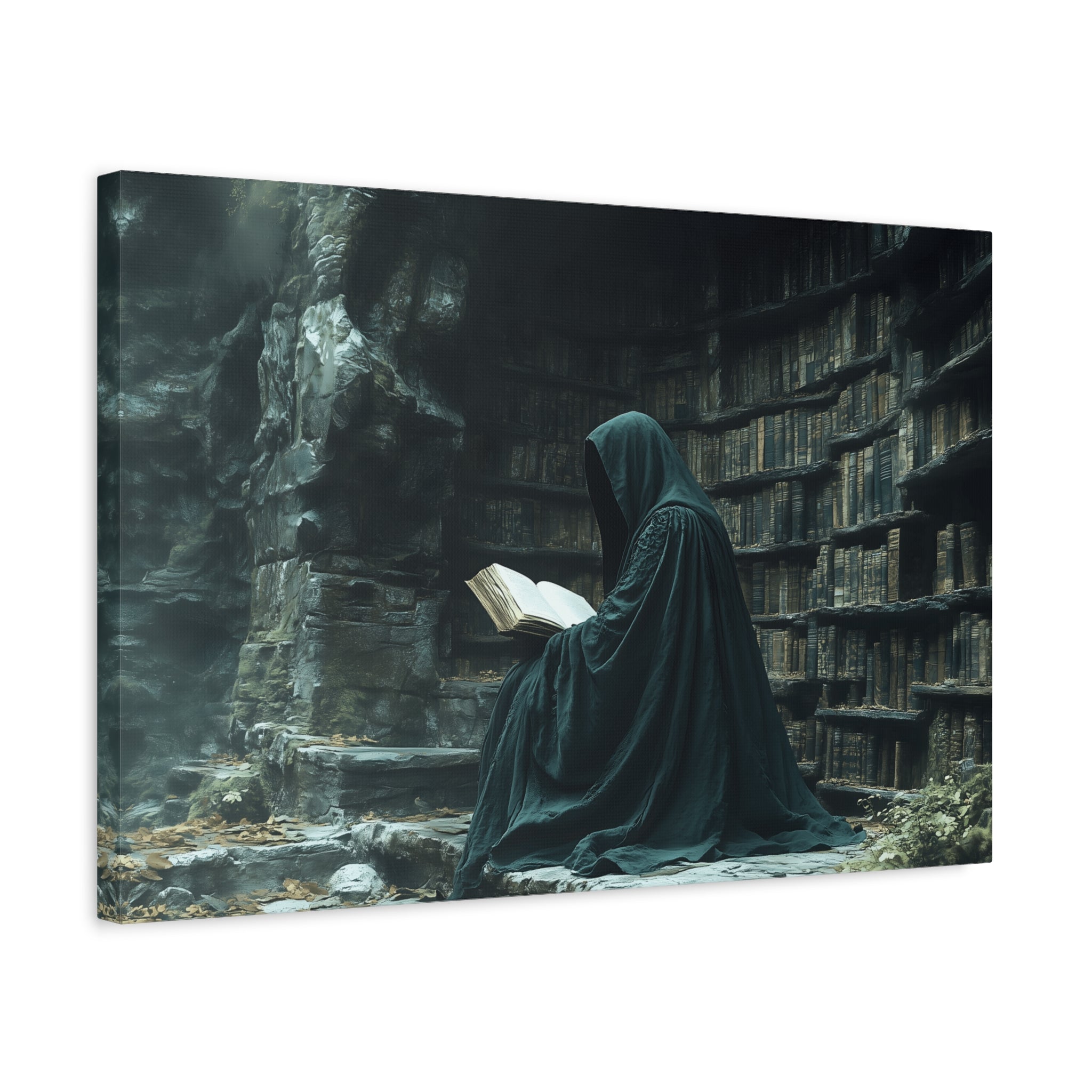 Mystical Reading Wall Art, Canvas Print for Book Lovers, Cozy Home Decor, Fantasy Artwork, Perfect Gift for Readers