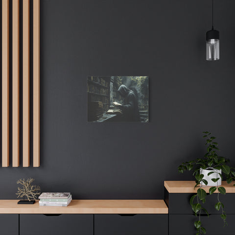 Mysterious Library Canvas Print, Dark Academia Wall Art, Book Lover Gift, Gothic Home Decor, Reading Nook Decoration, Unique Wall Art