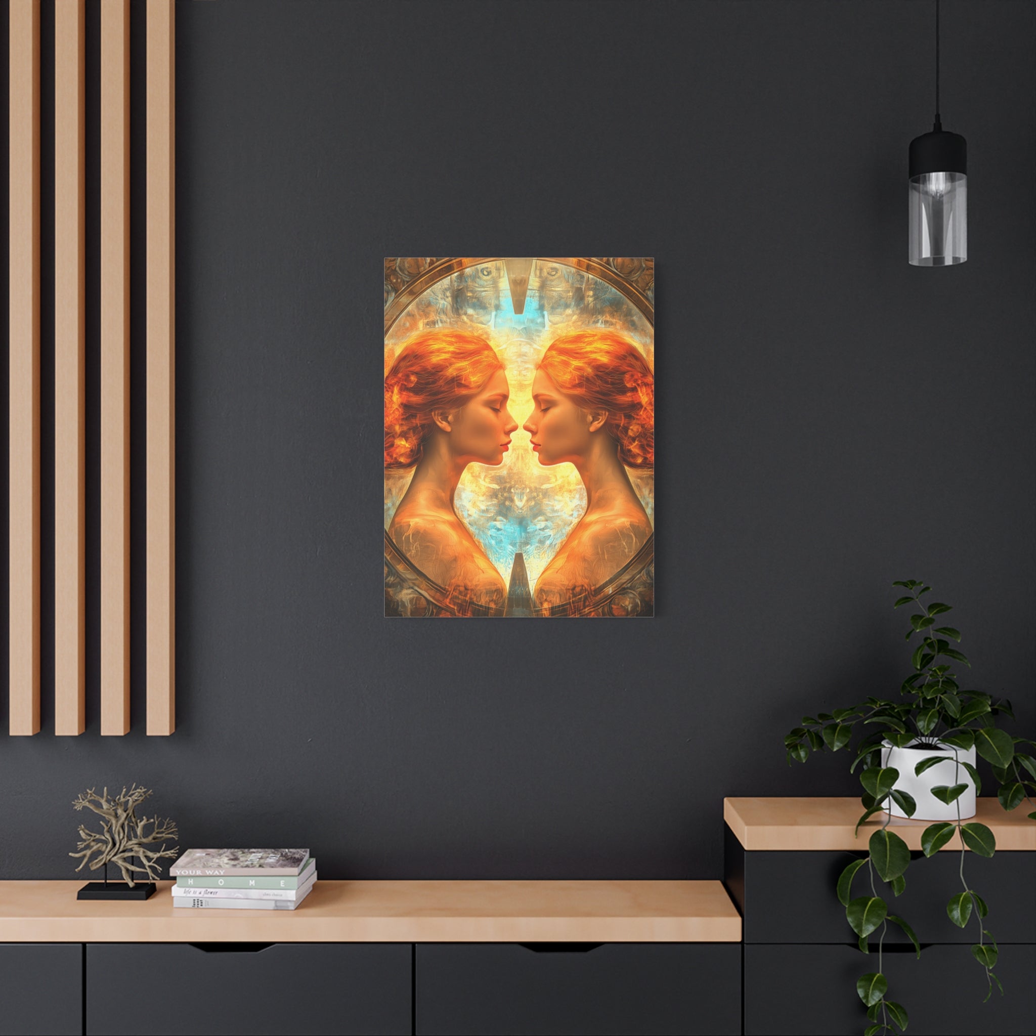 Artistic Gemini Canvas Print, Home Decor, Gallery Artwork, Unique Gift, Contemporary Art