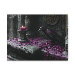 Gothic raven canvas wall art with dark aesthetic and moody design for alternative home decor
