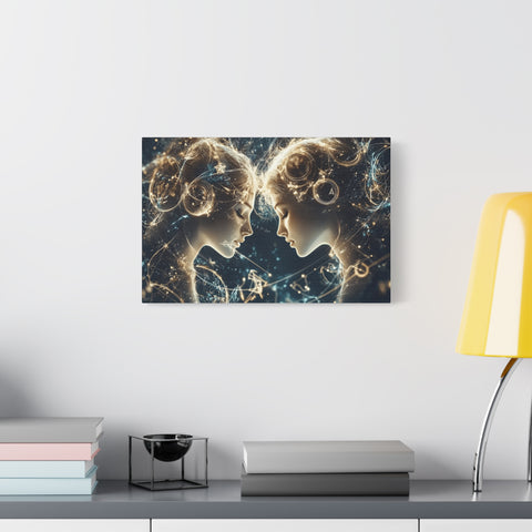Celestial Gemini Canvas Print, Cosmic Art, Home Decor, Gift for Her, Astrology Wall Art, Unique Artwork, Gallery Wall