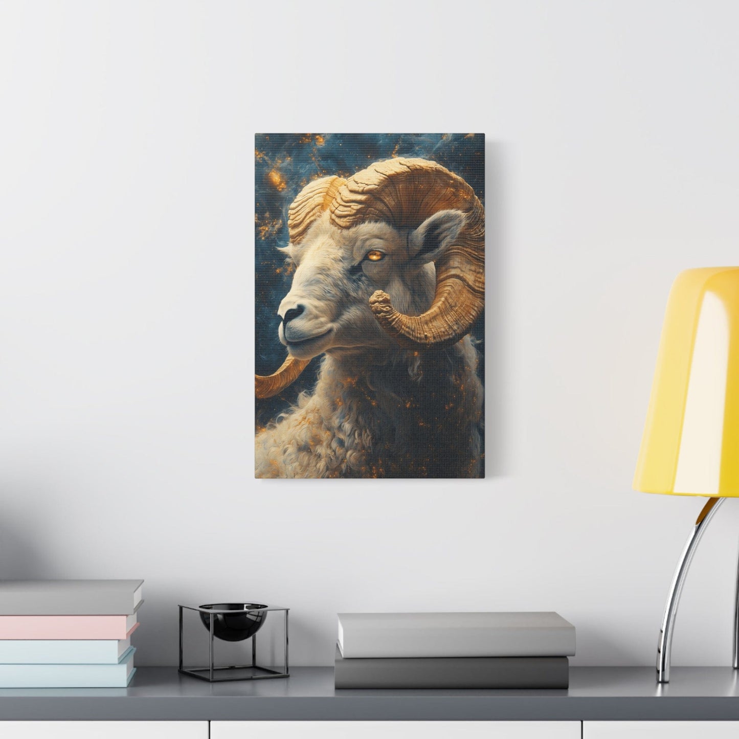 Ram Portrait Matte Canvas Wall Art, Animal Decor for Home, Rustic Wall Decor, Gift for Animal Lovers, Unique Birthday Gift