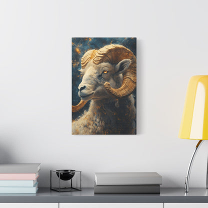 Ram Portrait Matte Canvas Wall Art, Animal Decor for Home, Rustic Wall Decor, Gift for Animal Lovers, Unique Birthday Gift
