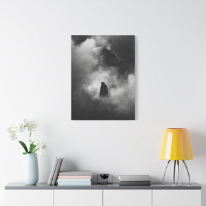 Black and White Wolf Canvas Art Print, Animal Wall Decor, Nature-Inspired Home Decor, Wilderness Art, Unique Gift Idea, Modern Aesthetic