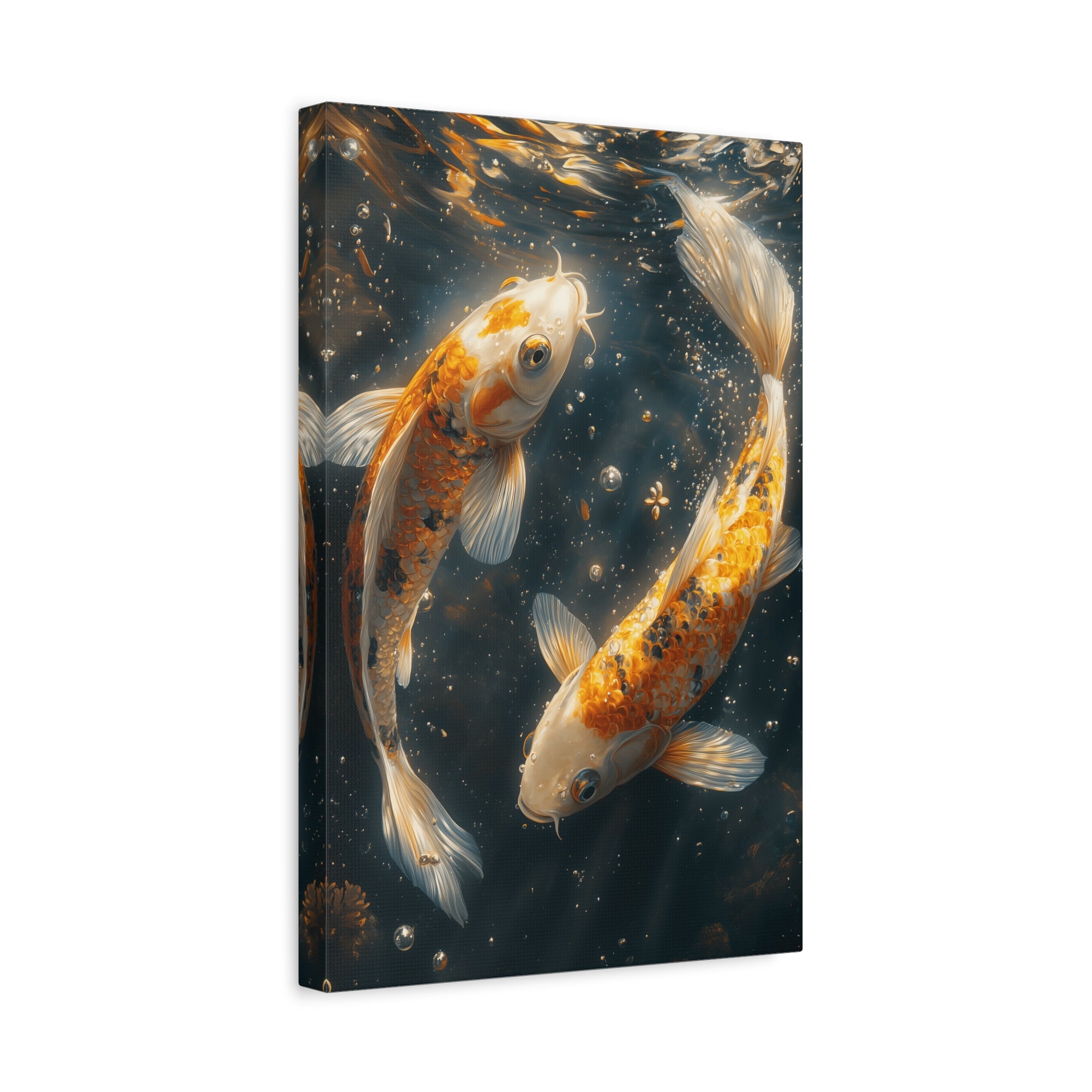 Serene Koi Canvas Print, Aquatic Art, Home Decor, Meditation Gift, Nature Wall Art, Zen Decor, Fish Artwork