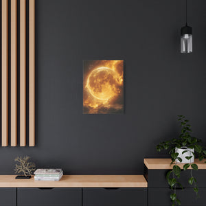 Golden Moon Canvas Wall Art, Celestial Décor for Dreamy Spaces, Perfect for Home, Gift Ideas, Wall Decorations, Astrophotography