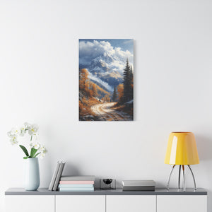 Stretched Canvas Wall Art, Scenic Mountain Landscape, Home Décor, Nature Wall Hanging, Autumn Vibes