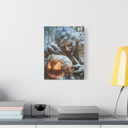 Halloween Canvas Art Print, Creepy Wall Decor, Spooky Home Decor, Haunted House Decoration, Fall Artwork, Pumpkin Scare