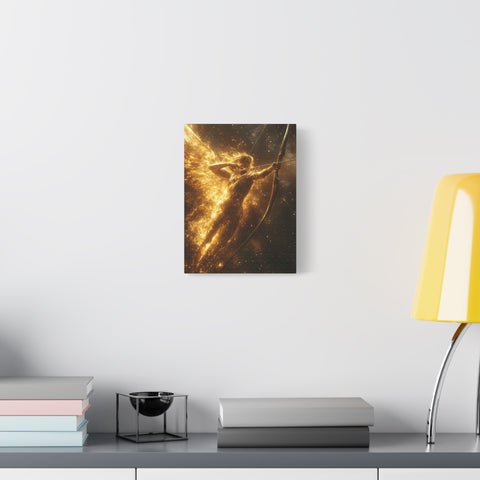 Golden Archer Canvas Print, Celestial Wall Art, Inspirational Home Decor, Rustic Gift, Fantasy Artwork