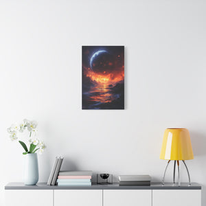 Stretched Canvas Art Print, Cosmic Landscape, Wall Decor, Galaxy Artwork, Home Gallery, Celestial Gift, Space Vibe