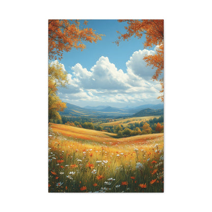 Autumn Landscape Canvas, Wall Art for Home Decor, Nature Lover's Gift, Seasonal Decoration, Cozy Living Room Art