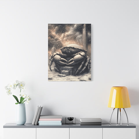 Intricate Crab Art Canvas Print, Coastal Decor, Ocean Lover Gift, Modern Wall Art, Nautical Home Accent