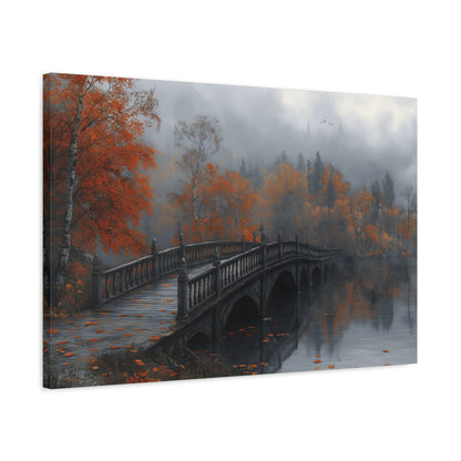 Autumn Landscape Canvas Print, Cozy Home Decor, Fall Artwork for Living Room, Gift for Nature Lovers, Fall Themed Wall Art