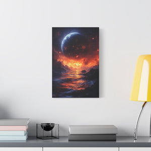 Stretched Canvas Art Print, Cosmic Landscape, Wall Decor, Galaxy Artwork, Home Gallery, Celestial Gift, Space Vibe