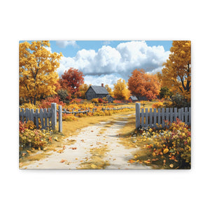 Autumn Landscape Canvas Print, Fall Decor, Farmhouse Wall Art, Nature Artwork, Seasonal Home Decoration