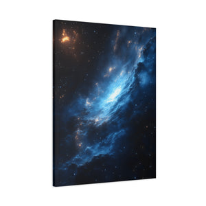 Cosmic Blue Matte Canvas Art Print, Astral Galaxy Wall Decor, Home Office Artwork, Celestial Gift, Space Lover Decor